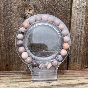 Pink Zebra Jasper Crystal Handmade Beaded Bracelet Jasper Stone